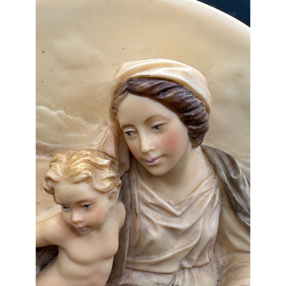 Il Dono Della Tenerezza Dante Di Volteradici 1988 Italy Alabaster Plate BA 2108 - Picture 3 of 13